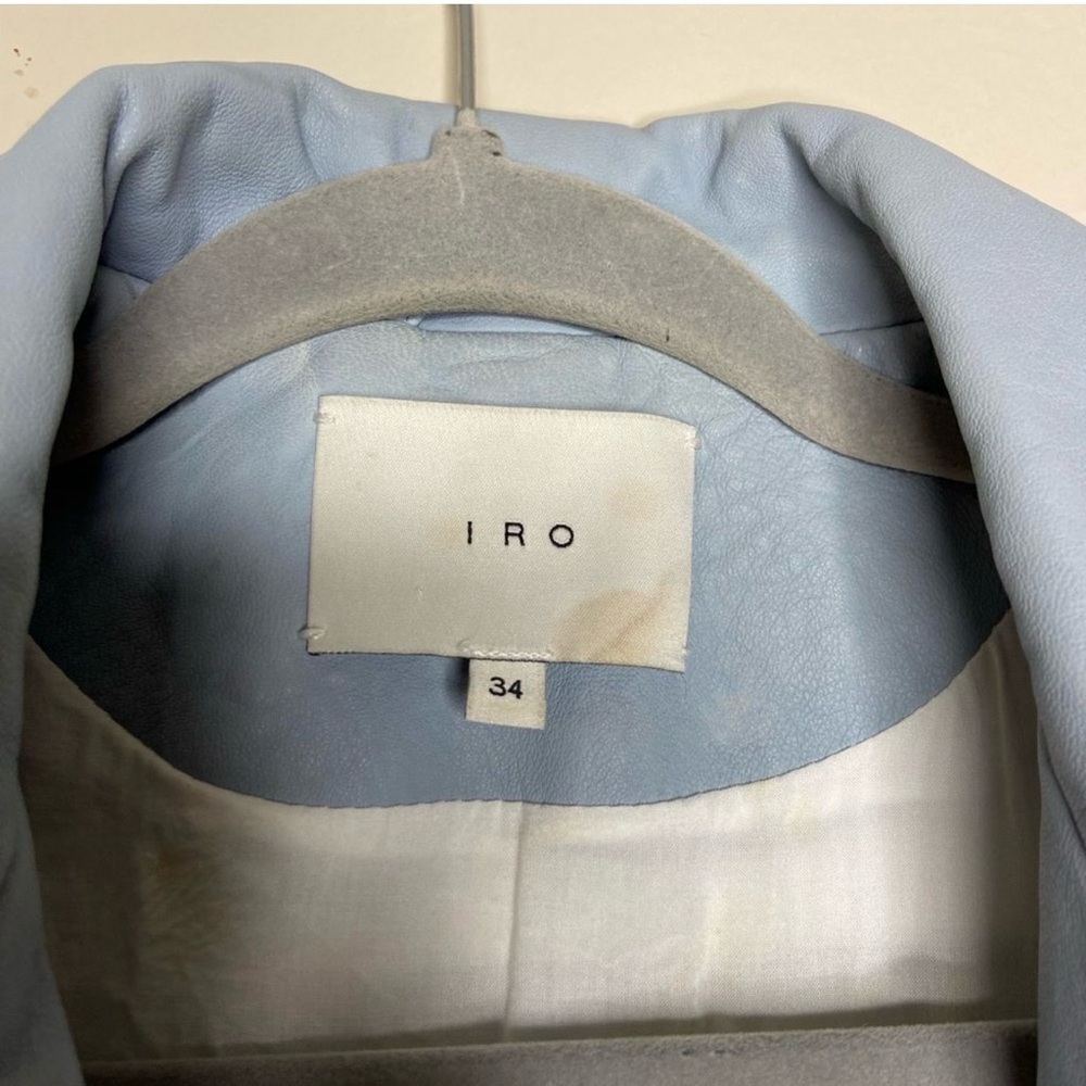 IRO Ashville Leather Lambskin Powder Blue Jacket 
Size: 34 | XS - Picture 12 of 12